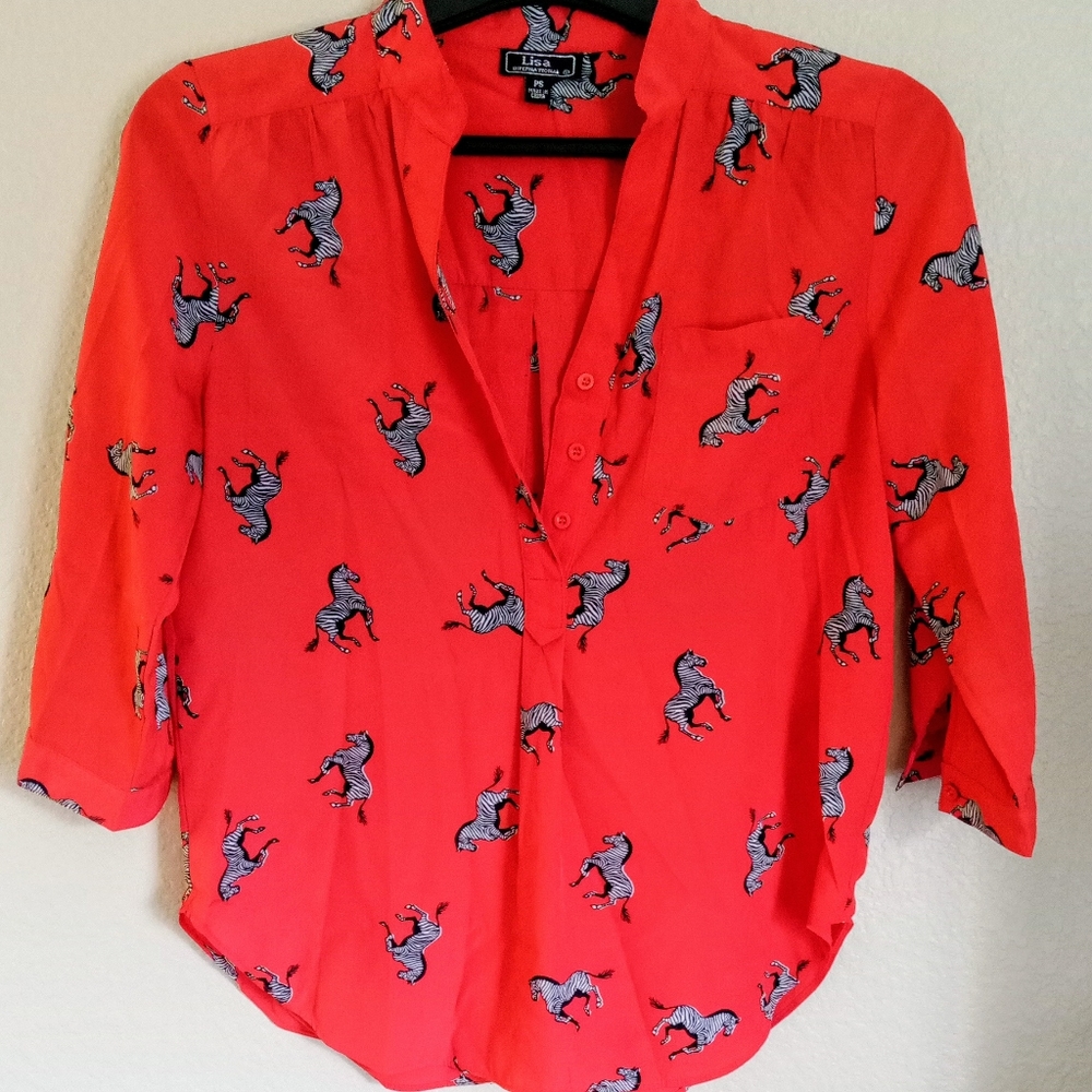 LISA international zebra print blouse